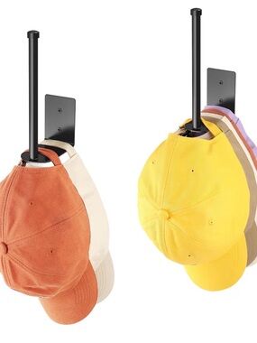 Universal Black Wall-Mounted Hat & Cap Organizer Rack